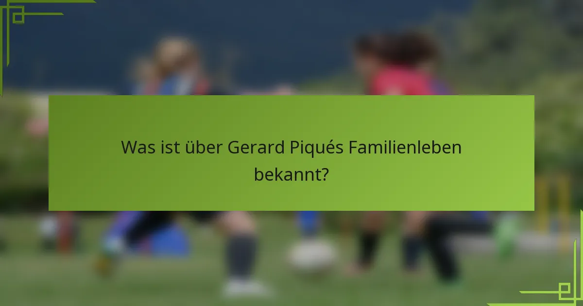 Was ist über Gerard Piqués Familienleben bekannt?