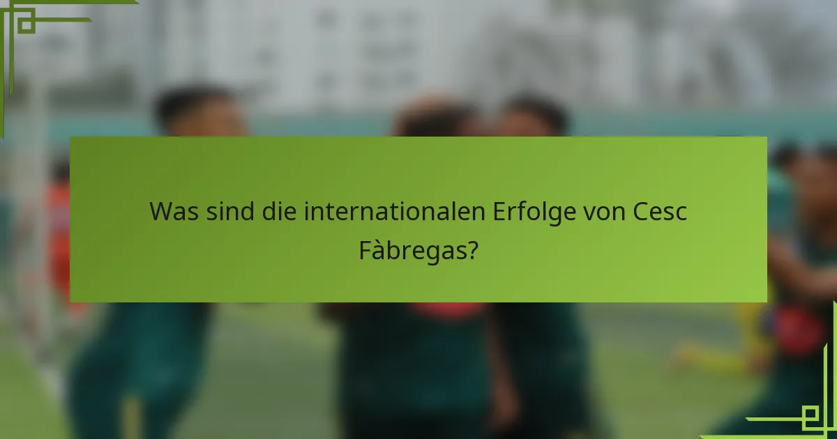Was sind die internationalen Erfolge von Cesc Fàbregas?