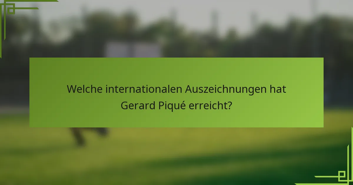 Welche internationalen Auszeichnungen hat Gerard Piqué erreicht?