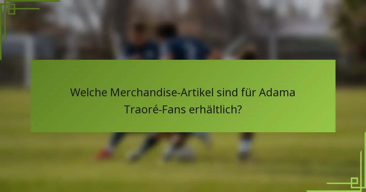 Welche Merchandise-Artikel sind für Adama Traoré-Fans erhältlich?