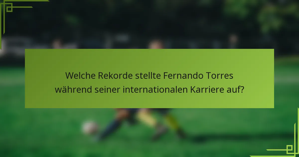 Welche Rekorde stellte Fernando Torres während seiner internationalen Karriere auf?