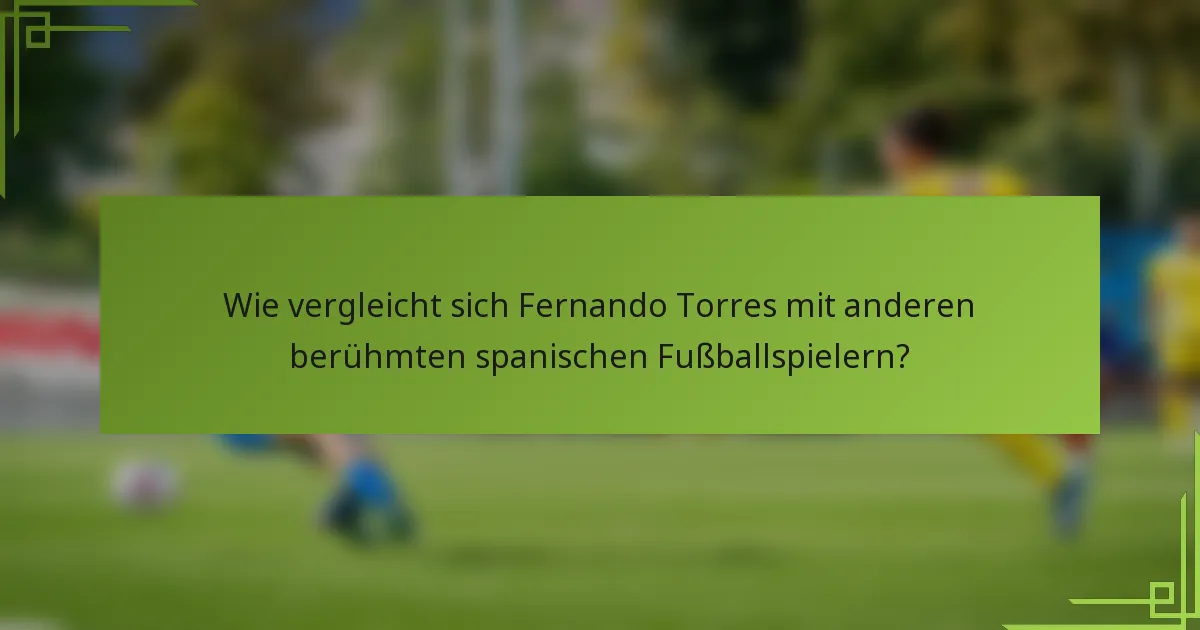 Wie vergleicht sich Fernando Torres mit anderen berühmten spanischen Fußballspielern?